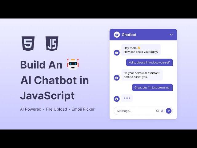  Build AI Chatbot in HTML CSS & JavaScript | AI Chatbot Tutorial in JavaScript