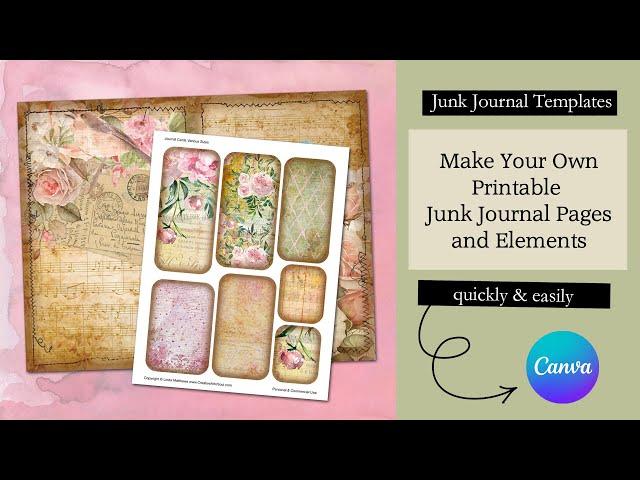 Make your own Printable Junk Journal Pages and Elements Using Digital Templates in Canva