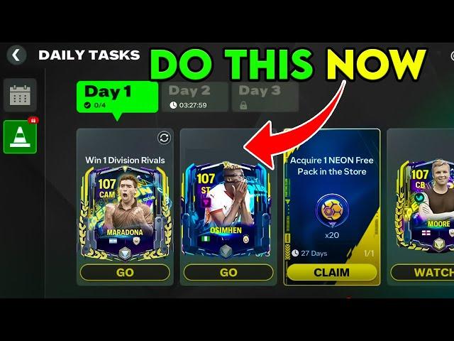 Free MARADONA , MOORE , OSIMHEN & New Daily Tasks in [FC Mobile 25]