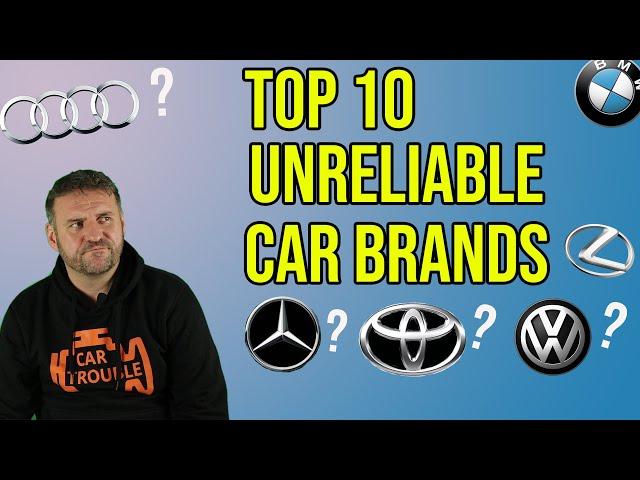 Top 10 Most Unreliable Car Brands of Last Year.