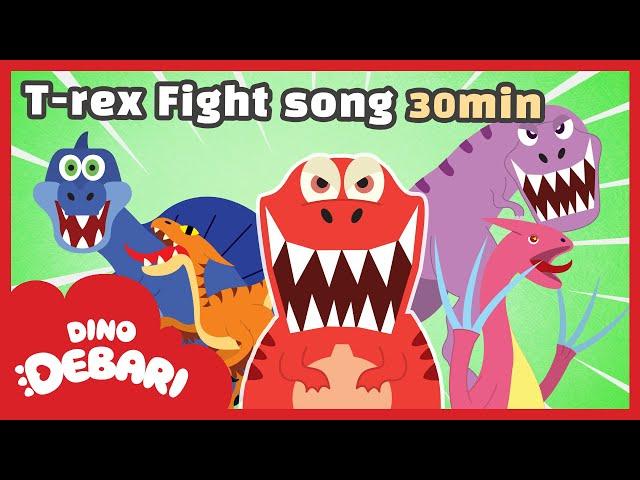 Bang! Snap! The T-Rex and Spino are fighting once again! | T-rex VS Dinosaurs | DebariTV