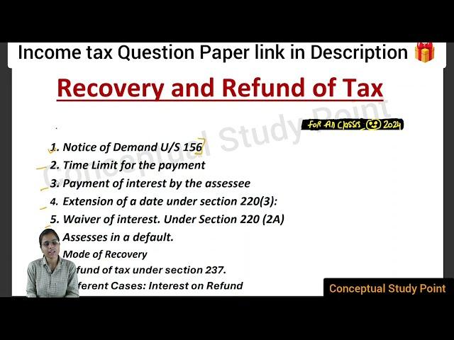 Recovery And Refund.Mode of Recovery.Recovery and Refund of income tax B.Com6th ,M.com,BBA students