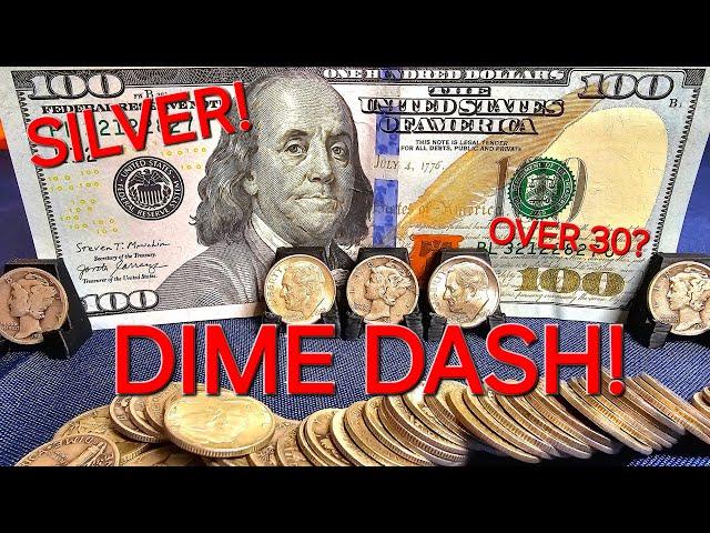 $100 CASH BUYS HOW MANY SILVER DIMES!? MERCURY DIME DASH! GET'EM BEFORE THEY VANISH! #silver  #money