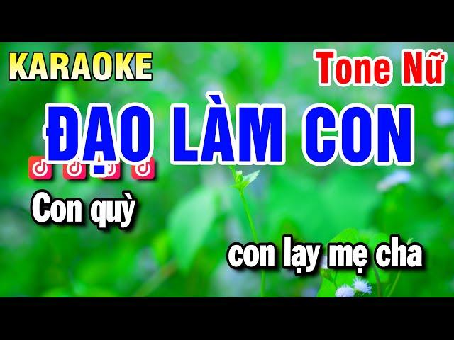 Karaoke Đạo Làm Con Nhạc Sống Tone Nữ | Beat Huỳnh Anh