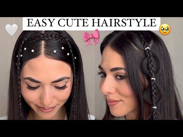 4 Easy Cute Hairstyles  (For short, medium and long hair length)