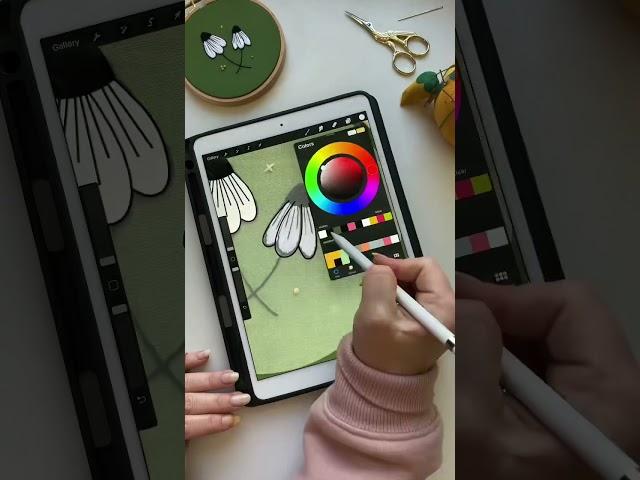 Creating an embroidery pattern using the procreate app for the iPad 