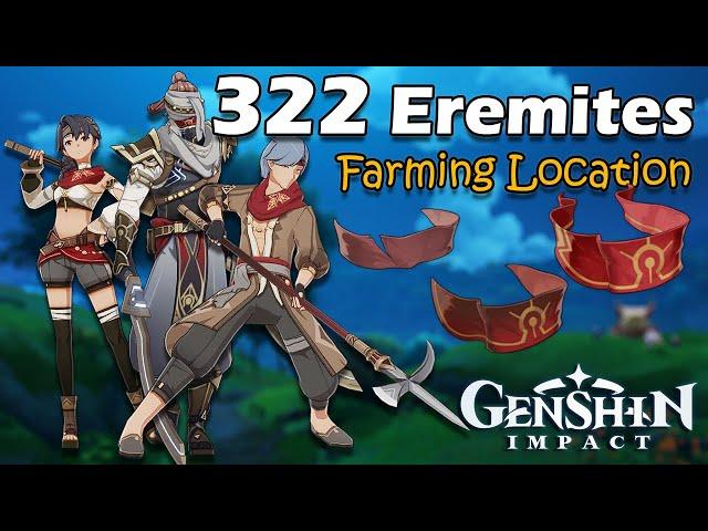 322 Eremite Farm Route Location ( Faded Red Satin Trimmed Red Silk Rich Red Brocade ) Genshin Impact