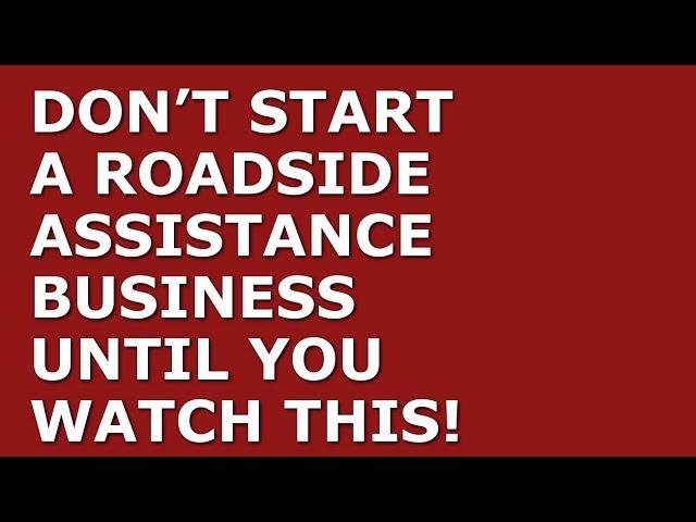 How to Start a Roadside Assistance Business | Free Roadside Assistance Business Plan Template