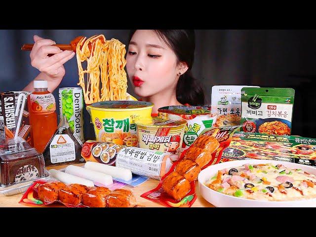 ASMR * BEST FOOD COMBO AT THE KOREAN CONVENIENCE STORE ️‍CONVENIENCE STORE FOODS FEAST MUKBANG