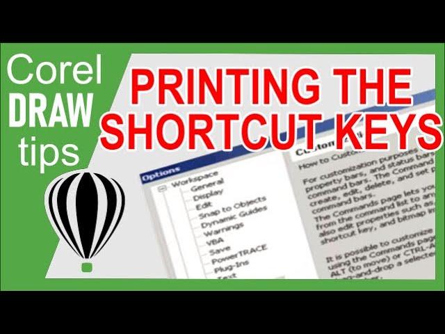 Printing full list of shortcut keys in CorelDraw