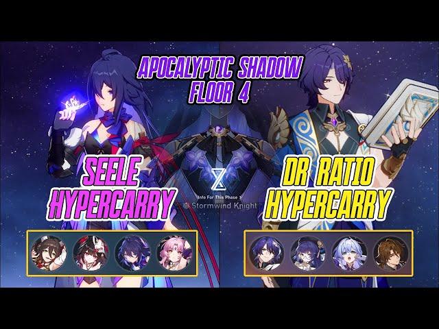 NEW MODE Apocalyptic Shadow E0 Seele Hypercarry & E0 Dr Ratio Hypercarry Floor 4 | Honkai Star Rail