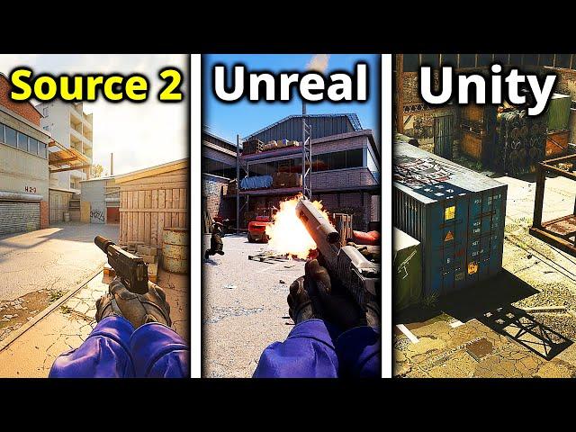 Все ВЕРСИИ CS:GO на Разных ДВИЖКАХ - SOURCE 2, Unreal Engine 4, Unity! Как Выглядят ксго?