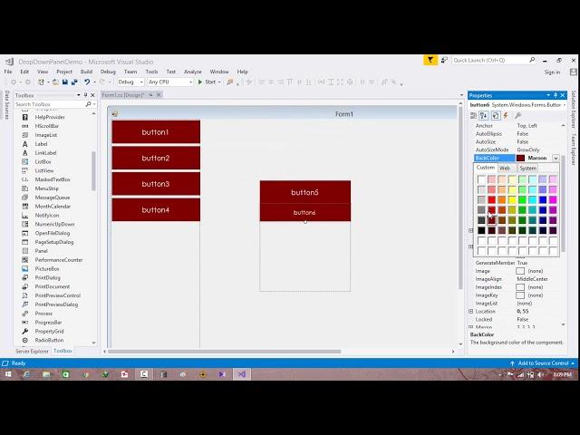 C# - DropDown Panel in Windows Form Application C#