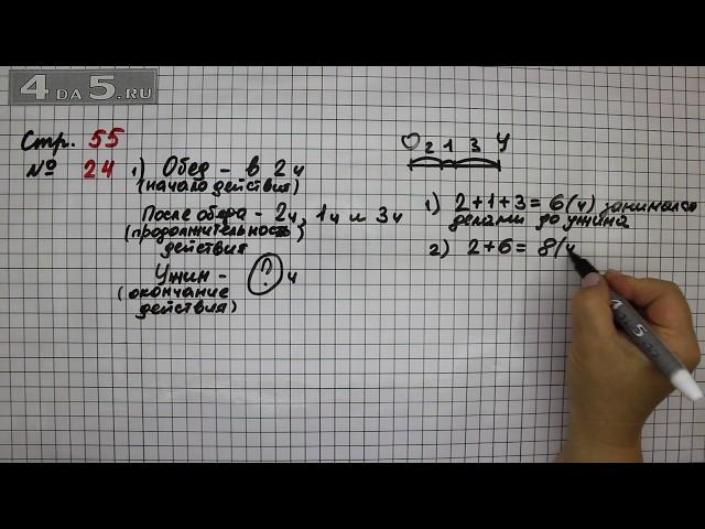 Страница 55 Задание 24 – Математика 2 класс Моро М.И. – Учебник Часть 1