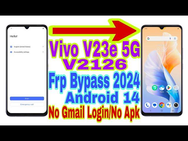 Vivo V23e 5G (V2126) Android 14 Frp Bypass | New Trick 2024 | No Pc/Reset Google Lock 100% Working