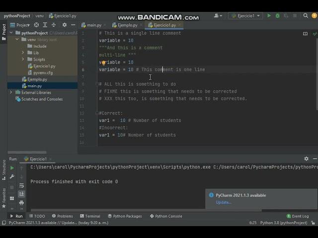 pycharm comment