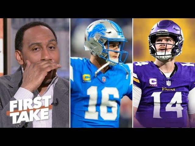 FIRST TAKE | "Lions are going to crush Vikings this Sunday" - Stephen A. doesn't trust Sam Darnold