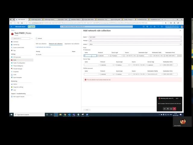 Azure Firewall Tutorial : Azure Firewall   Creating Network Rule Collection - Part 7