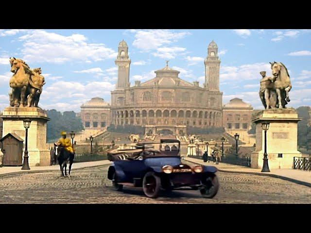 A Day in Old Paris in 1910s in color [60fps,Remastered] w/sound design added