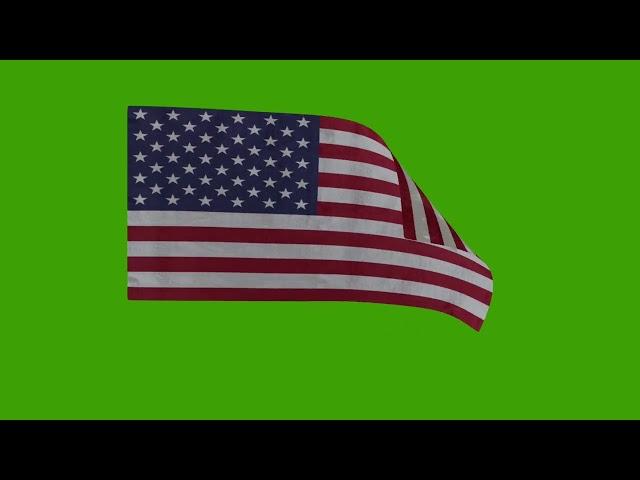 USA Flag Animation Green Screen - Copyright Free