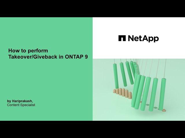 How to perform Takeover/Giveback in ONTAP 9