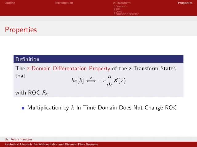 Z-Transform Properties (Convolution, Differentiation, Initial and Final Value) - ZT Part 1