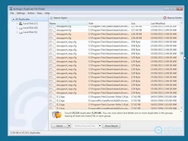 Working with AusLogics Duplicate File Finder
