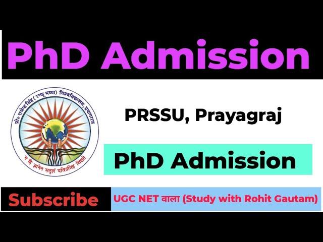 PhD Admission Notice II Prof. Rajendra Singh (Rajju Bhaiya) University I State University PhD Notice