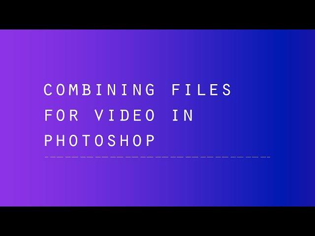 Import Files into Photoshop and Make Master Composition