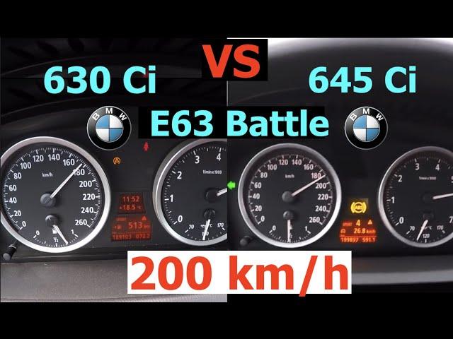 Acceleration Battle | BMW 630 Ci vs BMW 645 Ci | E63 vs E63 | 190 vs 245 kW