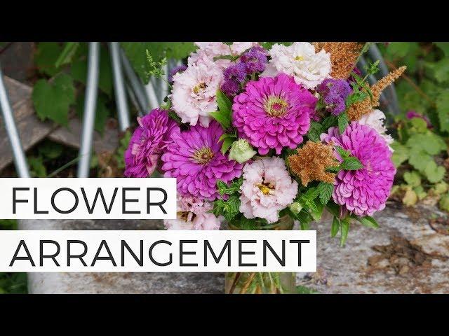 Zinnia + Lisanthus DIY Flower Arrangement from Cut Flower Garden