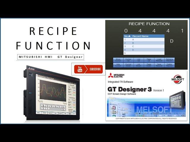 Recipe Function in Mitsubishi HMI Tutorial