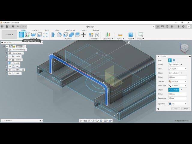 Fusion 360 - Tutorial - 2D Drawing to 3D Design