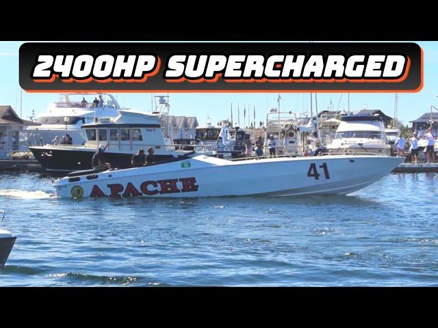 Apache 41 Powerboat. 2x 1200hp Supercharged V8 Engines.