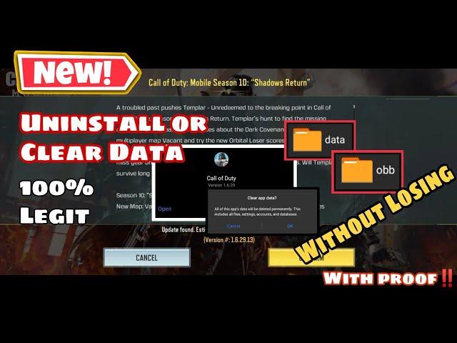 NEW‼️ Uninstall Cod Mobile without losing obb and data files| Save Full Storage(For Low End Devices)