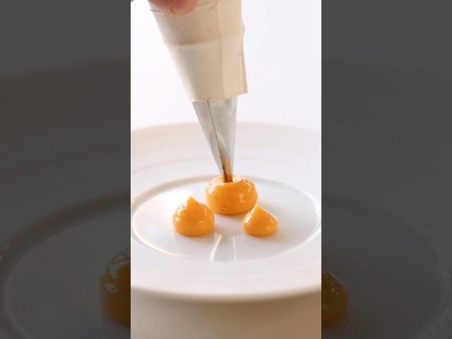 4 step egg yolk cream! Easy fine dining recipe #shorts