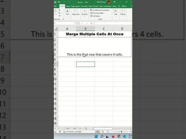 Merging Columns in Multiple Sets of Rows at Once - Excel Tips and Tricks