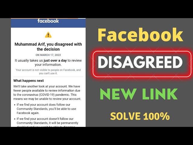 you disagreed with the decision facebook | 30 days left to disagreed with the decision