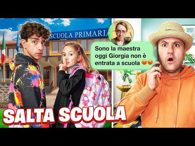 GIORGIA NON ENTRA A SCUOLA PERCHÈ CUGINO STEFANO ARRIVA TARDI VA AL PARCO GIOCHI E SALVO SI ARRABBIA