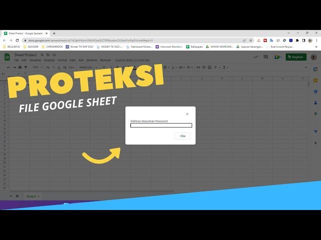 Cara memberikan password pada file google spreadsheet