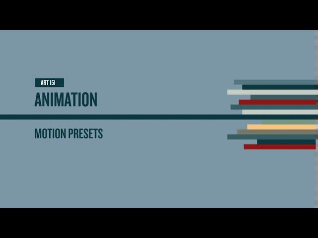 Adobe Animate Motion Presets