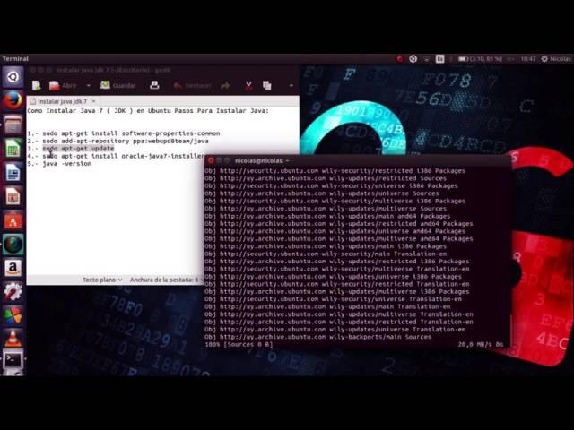 como instalar (java 7 JDK) en ubuntu terminal