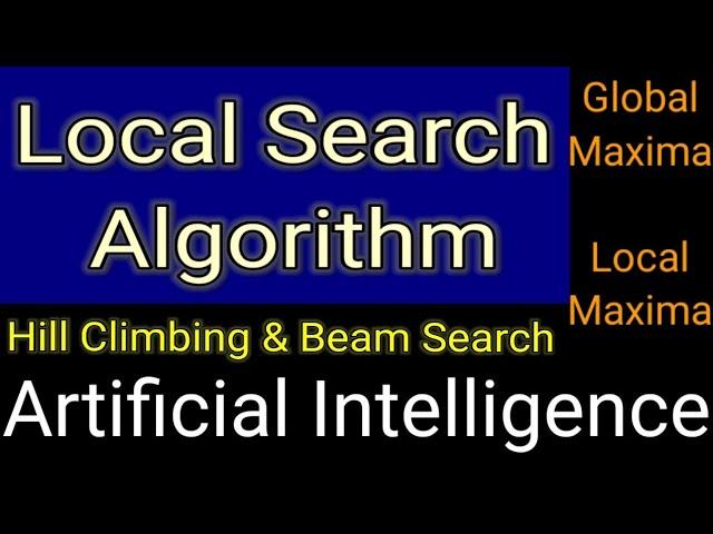 Local Search Algorithm in Artificial Intelligence.  global maxima, global minima