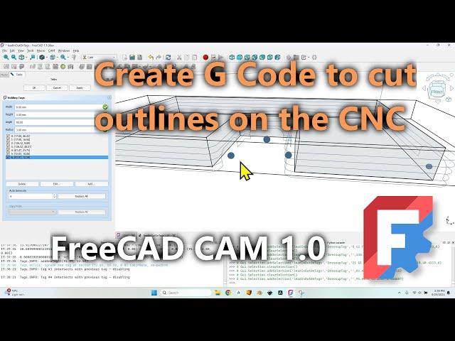 Profiling - cutting shapes or outlines in FreeCAD 1.0 CAM Workbench