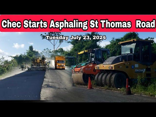 Chec Asphaling Section Of Package 6 St Thomas Road Improvement Ken Jones Highway