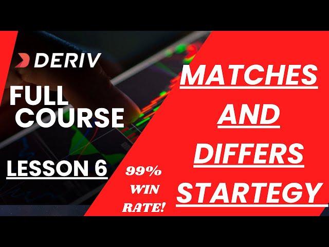 DERIV FULL COURSE;Matches and Differs Strategy- 99% Win Trading Strategy!!!