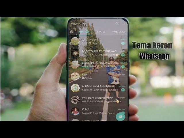 Cara mengganti tema whatsApp menjadi transparan | pake foto sendiri !!