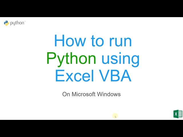 how to run python using Excel VBA