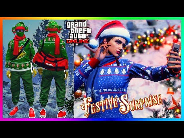 NEW CHRISTMAS OUTFITS, Modded Xmas Clothing, COLOUR Joggers Glitch, GTA 5 DLC 2024 GTA Online Update