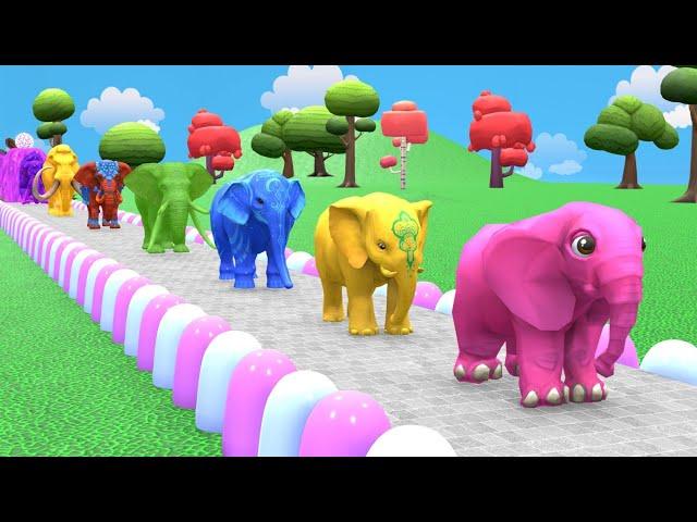 Paint Animals Mammoth,Woolly Mammoth,Mastodon,Elephant,Tusked Elephant,Fountain Crossing Animal Game